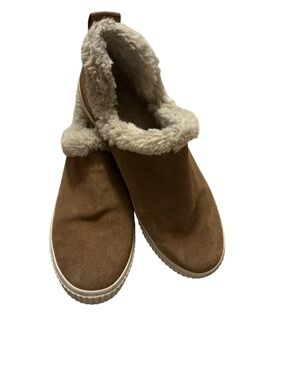 Cozy Faux Shearling Lined Slip-On Sneakers - Brown